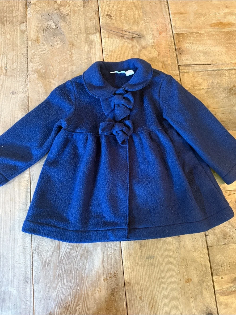 Impressions Navy Blue Peacoat with Bow Accents